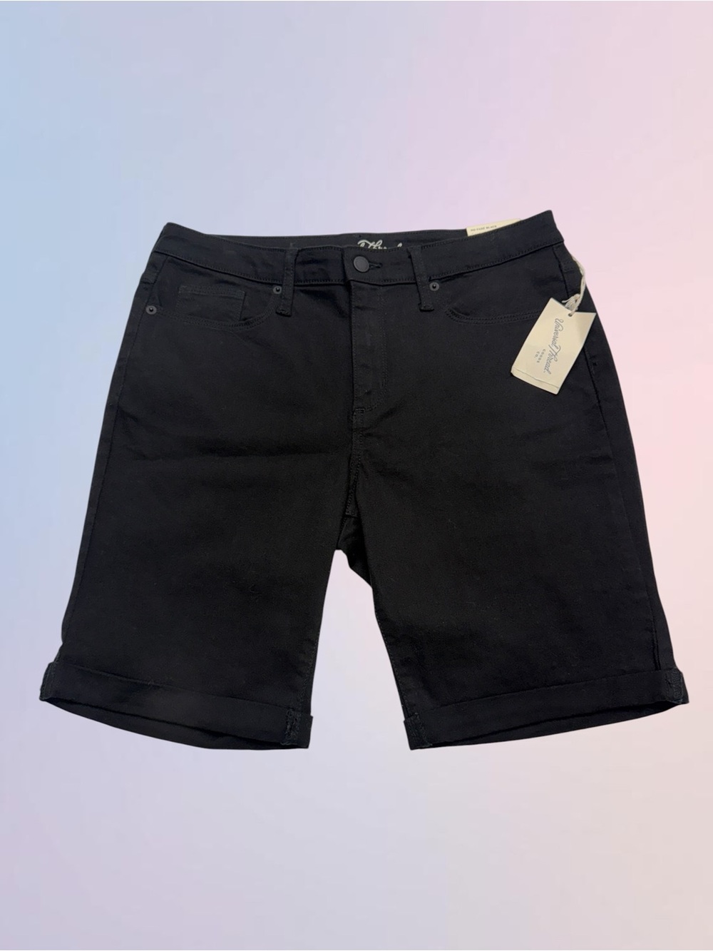UNIVERSAL THREAD Women’s 12 Black High Rise Bermuda Jean Shorts